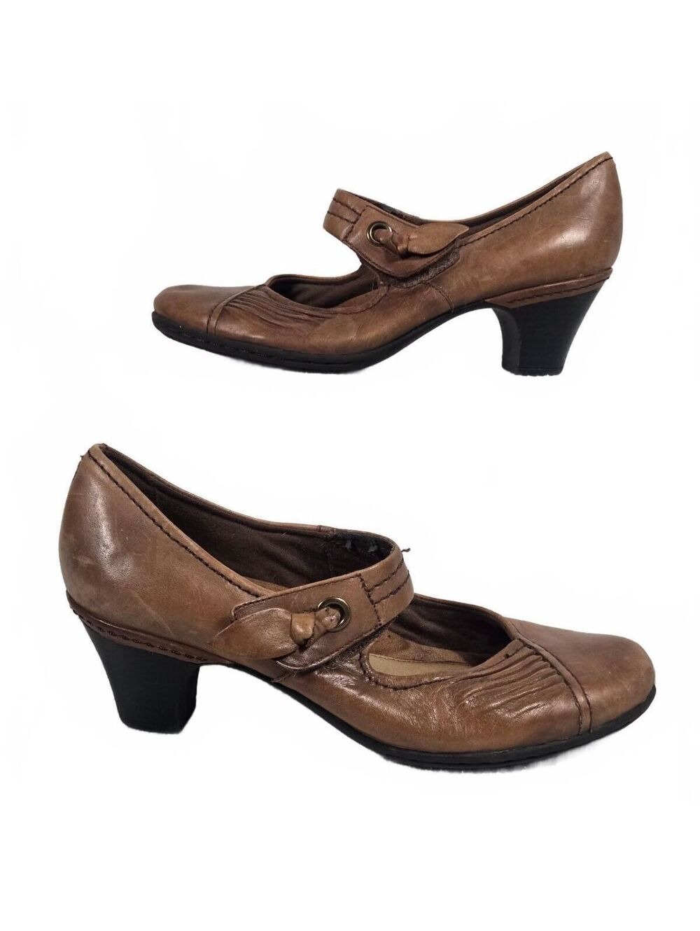 Rockport Cobb Hill Laurel Leather Mary Jane Pumps Brown Size 10M